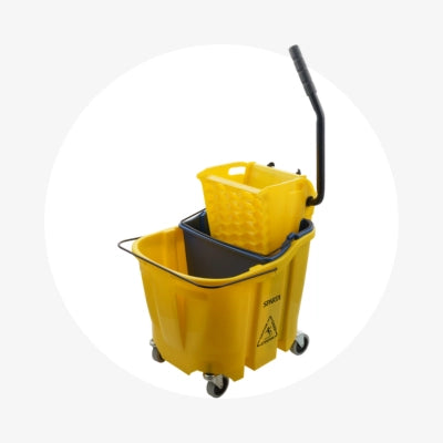 Yellow mop bucket and other general items offered by Continental Global Services