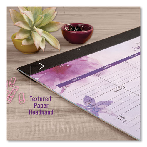 Beautiful Day Desk Pad Calendar, Floral Artwork, 21.75 X 17, Assorted Color Sheets, Black Binding, 12-month (jan-dec): 2023