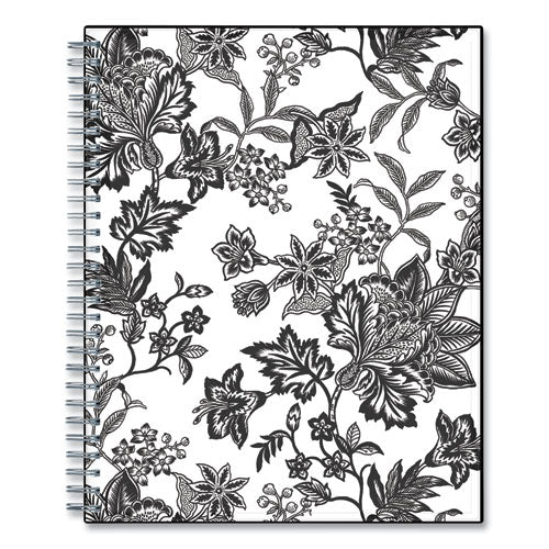 Analeis Monthly Planner, Analeis Floral Artwork, 10 X 8, White/black/coral Cover, 12-month (jan To Dec): 2023