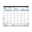Lindley Desk Pad, Floral Artwork, 22 X 17, White/blue/green Sheets, Black Binding, Clear Corners, 12-month (jan-dec): 2023