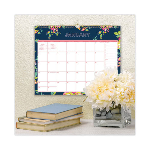 Day Designer Peyton Wall Calendar, Peyton Floral Artwork, 15 X 12, White/navy Sheets, 12-month (jan To Dec): 2023