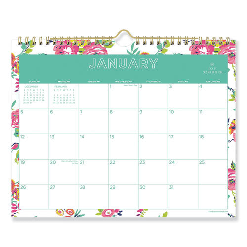 Day Designer Peyton Wall Calendar, Peyton Floral Artwork, 11 X 8.75, White/multicolor Sheets, 12-month (jan To Dec): 2023