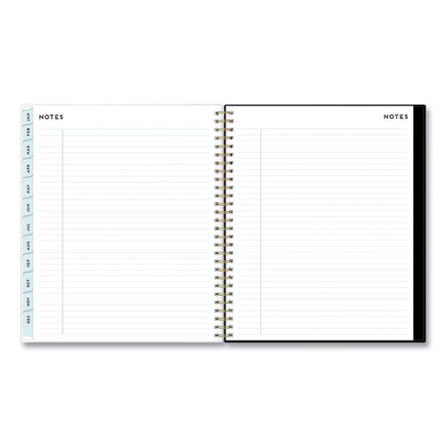 Baccara Dark Monthly Planner, Baccara Dark Floral Artwork, 10 X 8, Gray/black/gold Cover, 2023