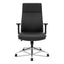 Define Executive High-back Leather Chair, Supports 250 Lb, 17" To 21" Seat Height, Black Seat/back, Polished Chrome Base