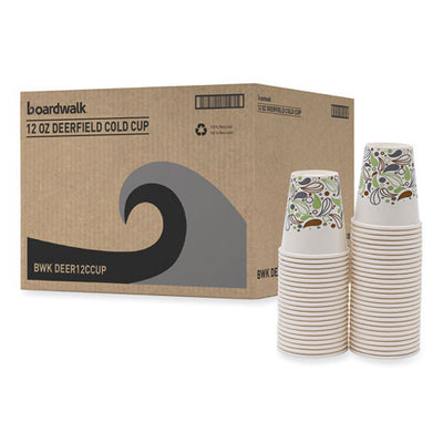 Deerfield Printed Paper Cold Cups, 12 Oz, 50 Cups/sleeve, 20 Sleeves/carton