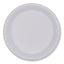 Hi-impact Plastic Dinnerware, Plate, 10" Dia, White, 500/carton