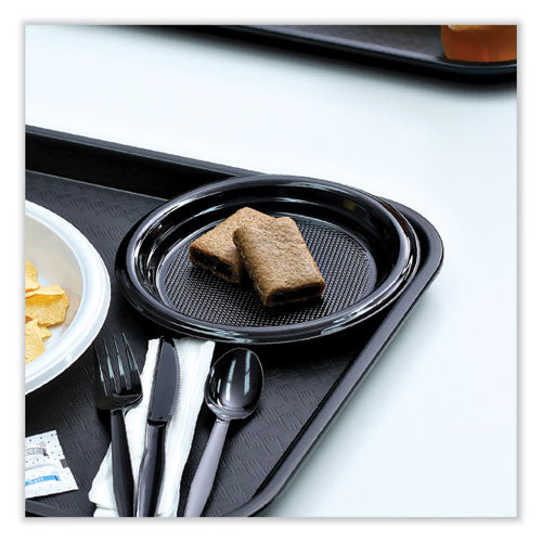 Hi-impact Plastic Dinnerware, Plate, 9" Dia, Black, 500/carton