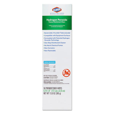 Hydrogen Peroxide Cleaner Disinfectant Wipes, 5.75 X 6.75, Unscented, White, 155/canister, 6 Canisters/carton