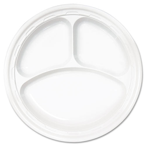 Famous Service Impact Plastic Dinnerware, Plate, 10.25" Dia, White, 500/carton