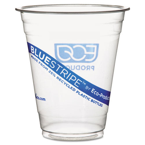 Bluestripe 25% Recycled Content Cold Cups, 9 Oz, Clear/blue, 50/pack, 20 Packs/carton