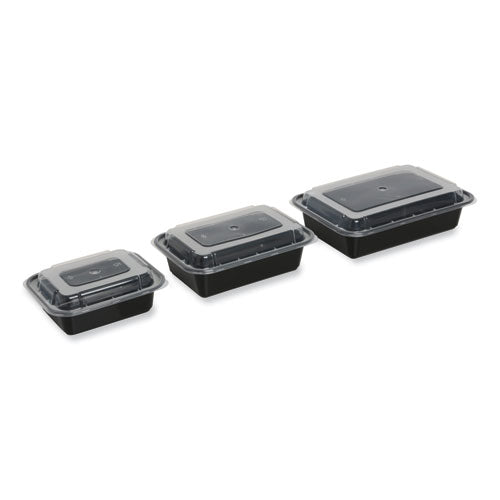 Food Container, 12 Oz, 5.78 X 4.52 X 2.24, Black/clear, Plastic, 150/carton
