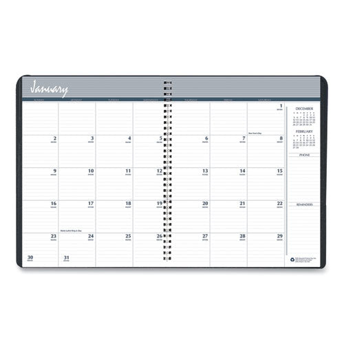 24-month Recycled Ruled Monthly Planner, 11 X 8.5, Black Cover, 24-month (jan To Dec): 2023 To 2024