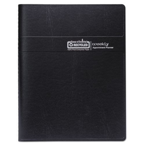 Recycled Weekly Appointment Book, 8 X 5, Black Cover, 12-month (jan To Dec): 2023