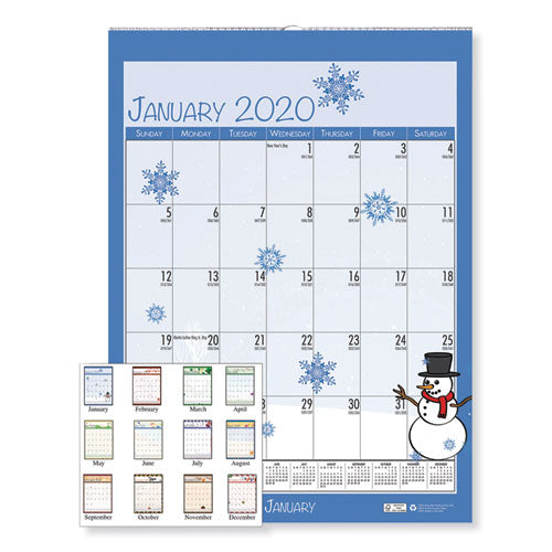 Recycled Seasonal Wall Calendar, Earthscapes Illustrated Seasons Artwork, 12 X 16.5, 12-month (jan To Dec): 2023