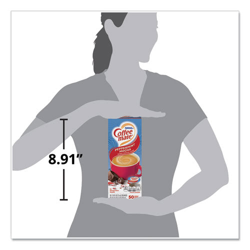 Liquid Coffee Creamer, Peppermint Mocha, 0.38 Oz Mini Cups, 50/box