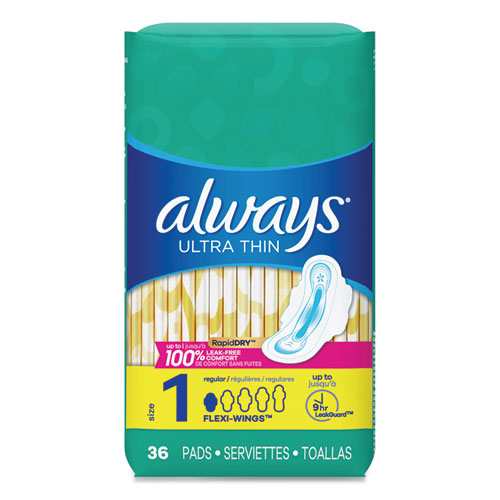 Always, Ultra Thin Pads For Women, Size 2, Long Super Absorbency