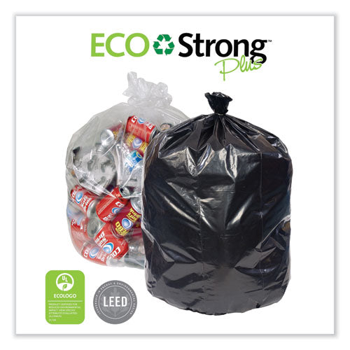 Eco Strong Plus Can Liners, 40 Gal, 1.35 Mil, 40 X 46 Black, 100/carton