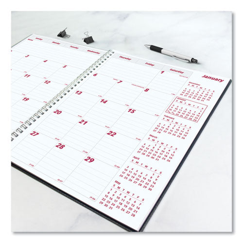 DuraFlex 14-Month Planner, 11 x 8.5, Black Cover, 14-Month (Dec to Jan): 2023 to 2025