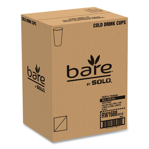 Bare Eco-forward Paper Cold Cups, Proplanet Seal, 16 Oz, Green/white, 100/sleeve 10 Sleeves/carton