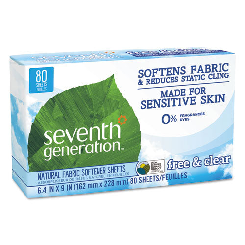 Natural Fabric Softener Sheets, Unscented, 80 Sheets/box, 4/carton