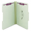 Recycled Pressboard Fastener Folders, 1/3-cut Tabs, Two Safeshield Fasteners, 1" Expansion, Legal Size, Gray-green, 25/box