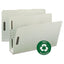 Recycled Pressboard Fastener Folders, 3" Expansion, 2 Fasteners, Legal Size, Gray-green Exterior, 25/box