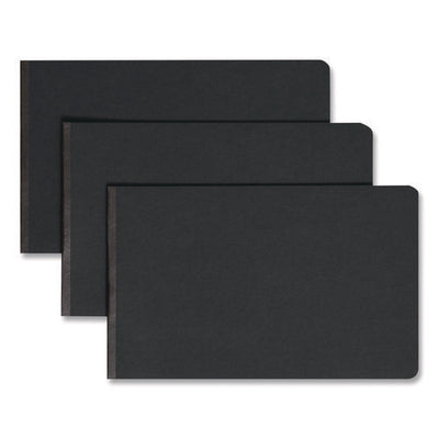 Prong Fastener Premium Pressboard Report Cover, Two-piece Prong Fastener, 3" Capacity, 8.5 X 14, Black/black