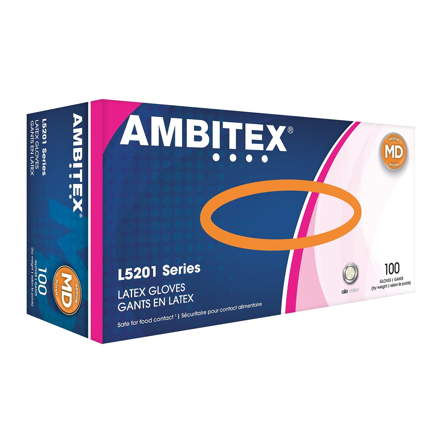 Ambitex L5201 Series Powder- Latex Gloves,100/Box