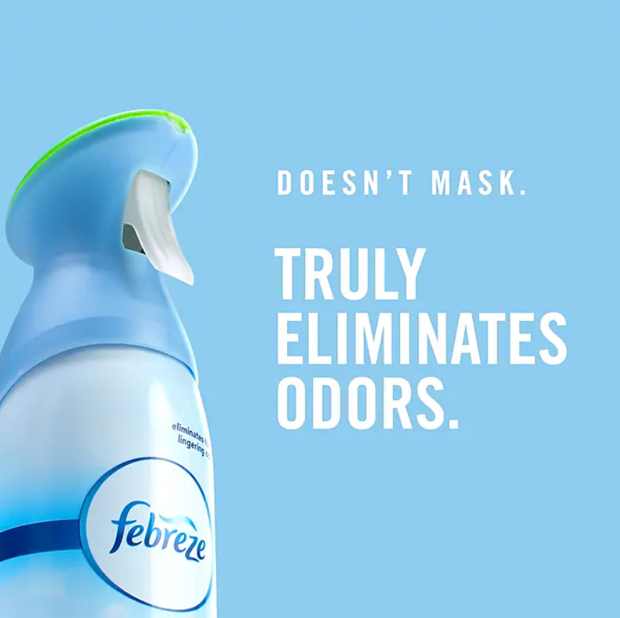 Febreze Odor-Eliminating Heavy Duty Air Freshener with Crisp Clean Scent (Pack of 6)