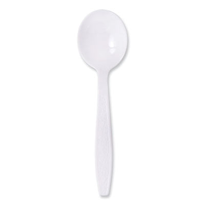 Guildware Extra Heavyweight Plastic Cutlery, Soup Spoons, White, 1,000/Carton