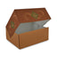 Hearthstone Window Bakery Boxes with Attached Flip Top, 4-Corner Beers Design 14 x 10 x 4, Brown, Paper, 100/Carton