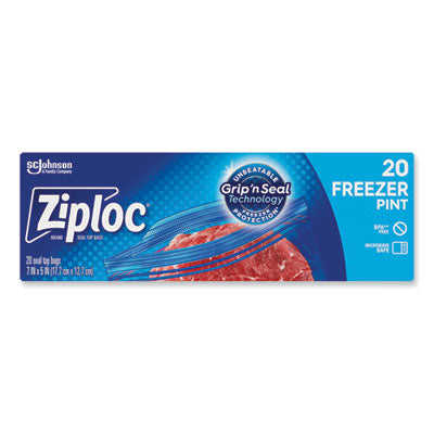 Zipper Freezer Bags, 1 pt, 7" x 5", Clear, 240/Carton