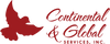 Continental and global services red logo of bird flying over name of company