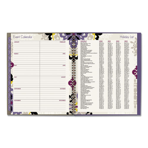 Vienna Weekly/monthly Appointment Book, Vienna Geometric Artwork, 11 X 8.5, Purple/tan Cover, 12-month (jan To Dec): 2023