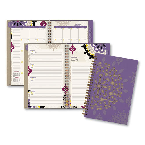 Vienna Weekly/monthly Appointment Book, Vienna Geometric Artwork, 11 X 8.5, Purple/tan Cover, 12-month (jan To Dec): 2023