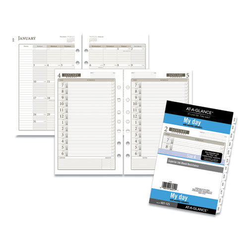 1-page-per-day Planner Refills, 6.75 X 3.75, White Sheets, 12-month (jan To Dec): 2023