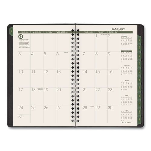 Recycled Weekly Block Format Appointment Book, 8.5 X 5.5, Black Cover, 12-month (jan To Dec): 2023