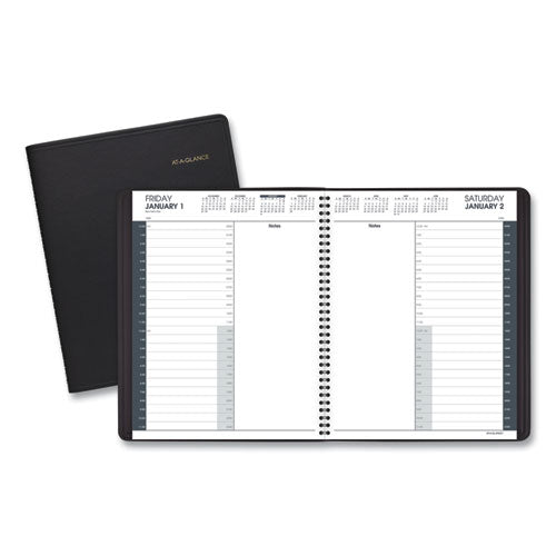 24-hour Daily Appointment Book, 11 X 8.5, Black Cover, 12-month (jan To Dec): 2023