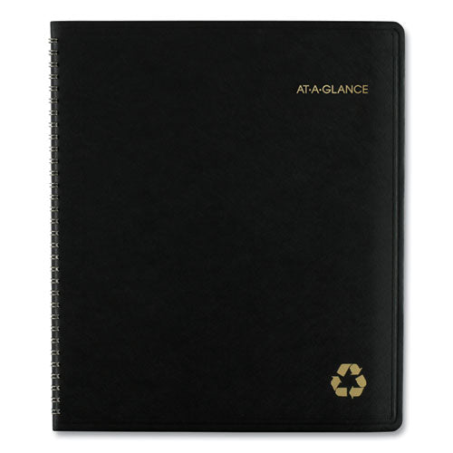 Recycled Monthly Planner, 11 X 9, Black Cover, 13-month (jan To Jan): 2023 To 2024