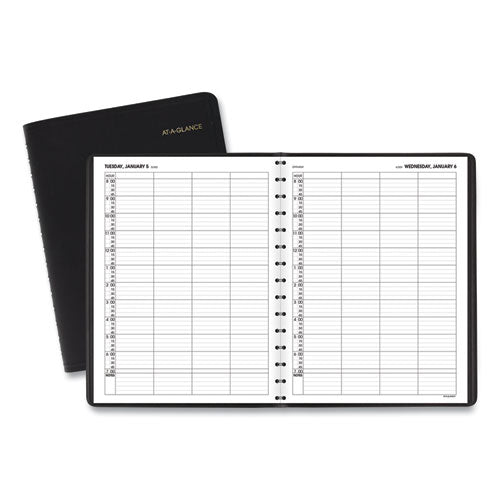 Four-person Group Daily Appointment Book, 11 X 8, Black Cover, 12-month (jan To Dec): 2023