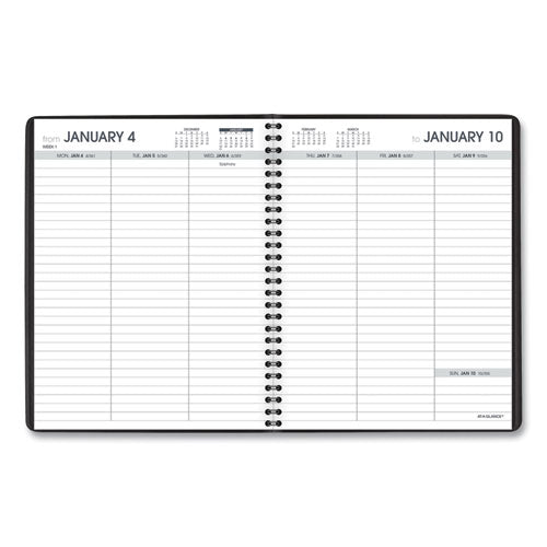 Weekly Planner Ruled For Open Scheduling, 8.75 X 6.75, Black Cover, 12-month (jan To Dec): 2023