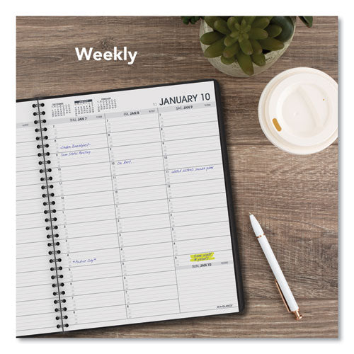 Weekly Appointment Book, 11 X 8.25, Black Cover, 13-month (jan To Jan): 2023 To 2024