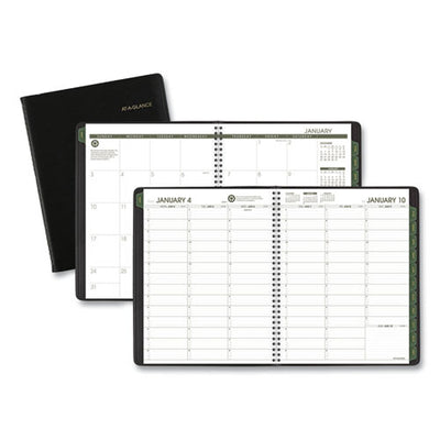 Recycled Weekly Vertical-column Format Appointment Book, 11 X 8.25, Black Cover, 12-month (jan To Dec): 2023