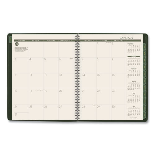 Recycled Weekly Vertical-column Format Appointment Book, 11 X 8.25, Green Cover, 12-month (jan To Dec): 2023