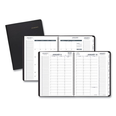 Triple View Weekly Vertical-column Format Appointment Book, 11 X 8.25, Black Cover, 12-month (jan To Dec): 2023