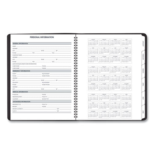 Triple View Weekly Vertical-column Format Appointment Book, 11 X 8.25, Black Cover, 12-month (jan To Dec): 2023