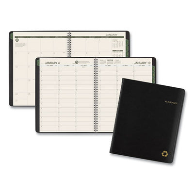 Recycled Weekly Vertical-column Format Appointment Book, 8.75 X 7, Black Cover, 12-month (jan To Dec): 2023