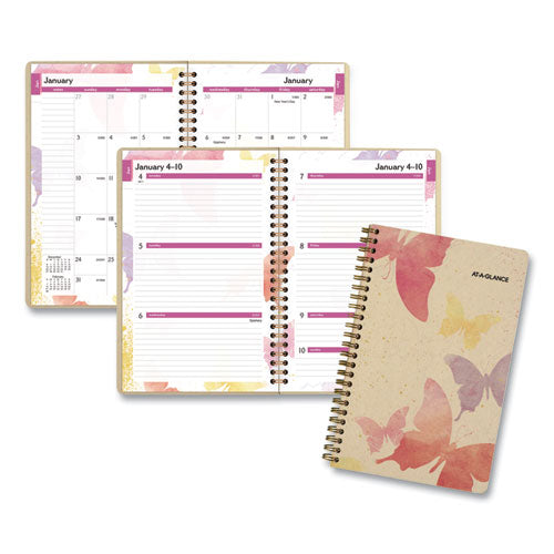 Watercolors Weekly/monthly Planner, Watercolors Artwork, 11 X 8.5, Multicolor Cover, 13-month (jan To Jan): 2023 To 2024