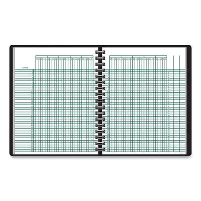 Undated Class Record Book, Nine To 10 Week Term: Two-page Spread (35 Students), 10.88 X 8.25, Black Cover