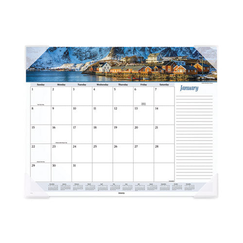Seascape Panoramic Desk Pad, Seascape Panoramic Photography, 22 X 17, White Sheets, Clear Corners, 12-month (jan-dec): 2023